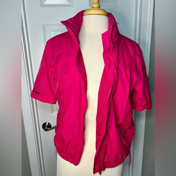 Motherhood Maternity Pink Utility Shortsleeved Windbreaker Jacket in Pink - NWT - Picture 3 of 6